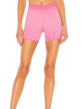 NWT cotton citizen Pink Ribbed biker shorts SZ L